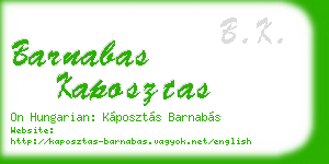 barnabas kaposztas business card