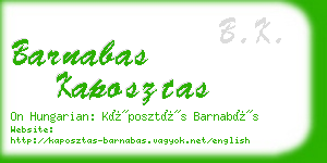 barnabas kaposztas business card